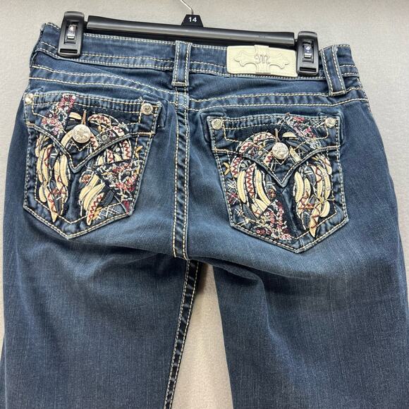 Miss Me Denim - Miss Me Women's Skinny Jeans Size 26 (2) Angel Wings Biker Moto Vibrant Normcore